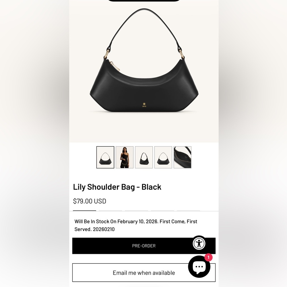 JW PEI Lily Shoulder Bag – Black - Picture 3 of 7